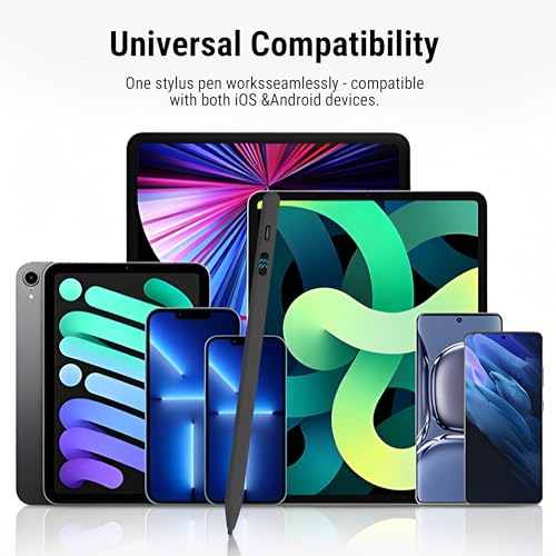 LED Battery Display Stylus Pen, Dual Modes Fast Charge Universal Active Digital Pencil for iPad iPhone Samsung Android, <2ms Low Latency, Tilt Sensitivity for Drawing Note Taking, No Bluetooth Stylus by DONTEN - Image 2