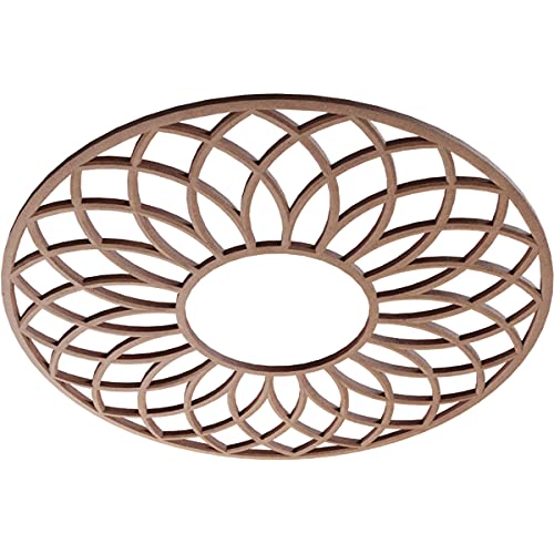 Image of Ekena Millwork 16 inchOD x 5 1 /2 inchID x 3 /8 inchT Cannes Wood Fretwork Pierced Ceiling Medallion, Wood (Paint Grade)