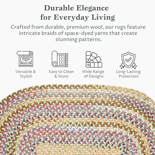 Tapete Ovalado Rhody Rug Champagne 8'x5' Trenzado miniatura 4