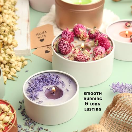 CraftBud DIY Soy Candle Making Kit for Adults & Kids, 16 Piece DIY Kit Includes 1LB Soy Wax, Wax Melter, Wicks, Tins & More