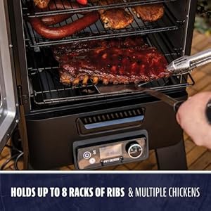 Pit Boss 3-Series WiFi & Bluetooth Digital Vertical Smoker with LCD Digital Controller and Wood Chip Tray, 880-Sq. In. 4-Rack Cooking Space, 100°F to 300°F Temperature Range, Meat Probe, Black — photo 6 of 6