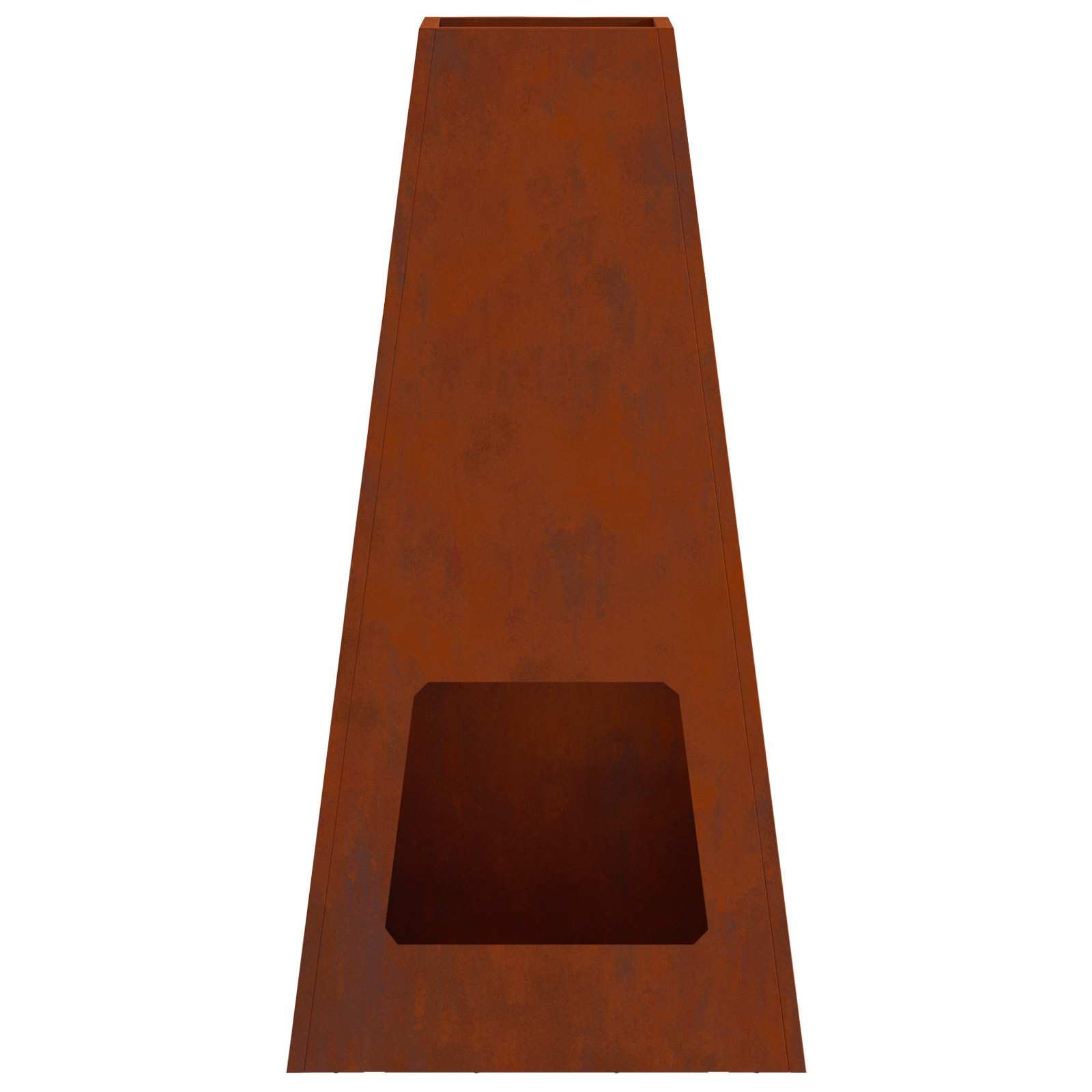 Feuerstelle Braun aus Wetterfeststahl 50 x 35 x 100 cm, kamin ofen feuerstelle schornstein optik für terrasse garten haus, outdoor wärme und deko