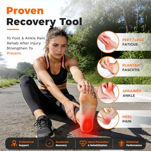 Frgofl Balance Board for Ankle Strengthening & Physical Therapy - Adjustable Single Leg Board for Recovery from Sprains, Plantar Fasciitis | Stability Trainer with Video Guide and Carry Bag