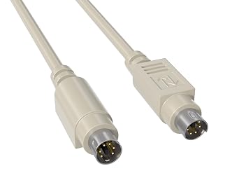 CableLeader 10ft Mini-DIN6 Male to Male PS/2 Keyboard/Mouse Cable, PS2 Barcode Scanner Cable, Work for Keyboards, Mice, Computers and PS/2-enabled Devices, 28 AWG, Beige