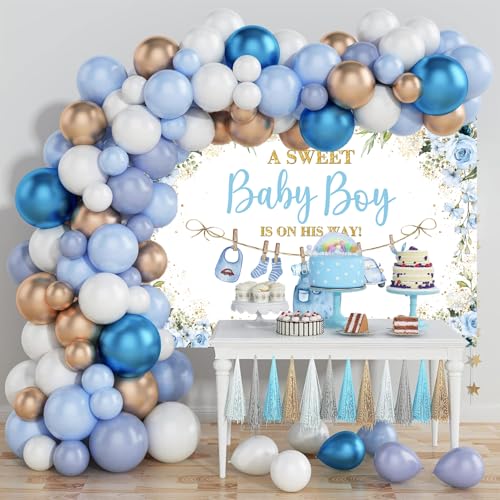 Fondo para Baby Shower Azul 210x150 cm miniatura 3