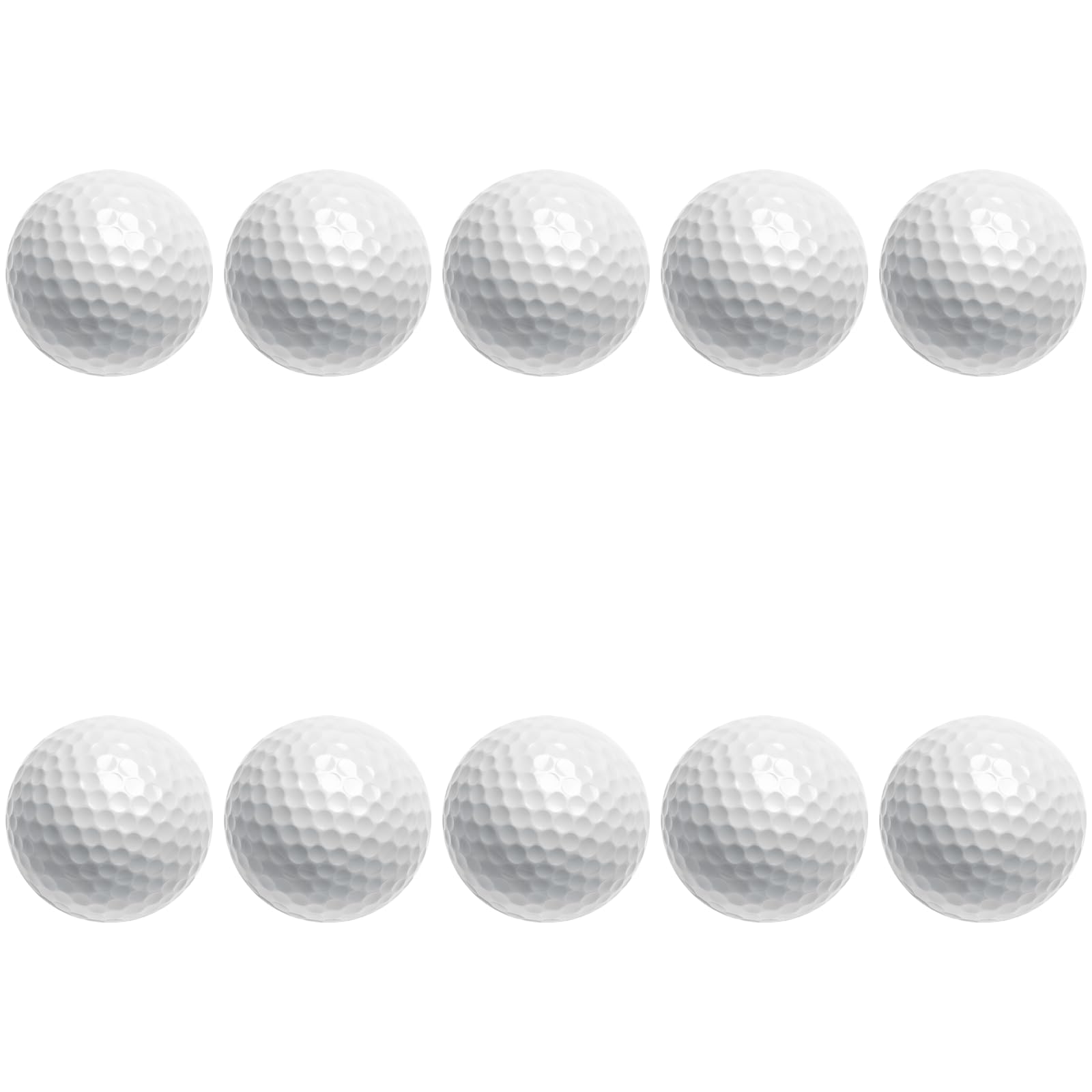 10 STK. Golfbälle, 3-Schicht-Golfball für Turnierspiel, Distanzball mit hoher Flugweite, Härtegrad 80 bis 90 und Titan-Beschichtung für hohe Widerstandskraft, weiße Competition-Bälle