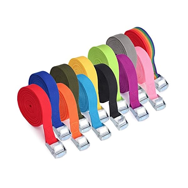 NC Knopftyp Gepäckgurt, Knopftyp Spanngurt, Gepäckgurt Cargo Anzugsgurt, 1 Zoll (2,5 cm) x 39 "- 236" (100 - 600 cm), Sicherheitsspannung 250 kg, geeignet für Frachtumreifungen usw. – Bild 3