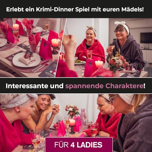 Stadtkrimis Exit Escape Stadtführung mitmach-krimi – Mädelszeit. Massageöl und eine Leiche – Krimidinner Spiel für zuhause für 4 Personen – Krimispiel für Frauen – Dinnerparty – mörderisches Krimi Dinner – Mädelsabend