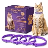 Calming Collars for Cats 4 Pack – Long-Lasting Pheromone Support for Anxiety & Stress – Secure Anti-Slip, Durable & Adjustable 15″ Design – Ideal for Multi-Cat Homes & Introducing New Pets (Pruple)