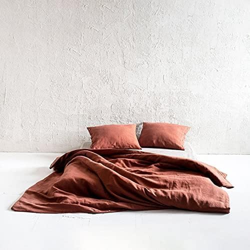 Burnt Orange Color King Duvet Cover - Queen Duvet Cover with Buttons- Duvet Cover Twin Full Double Queen King Toddler - Fathers Day Sale Quilt Cover Twin Cover (Twin 68X90 Inches)
