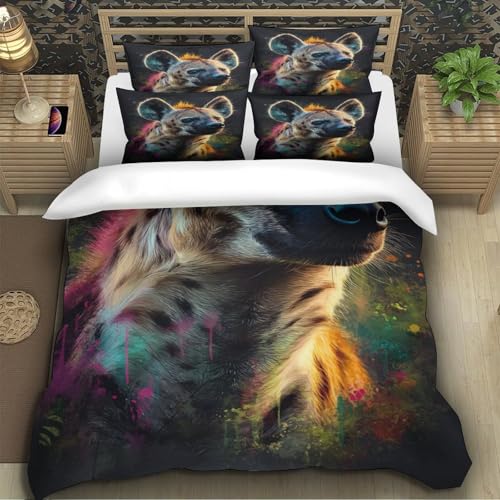 Parure de lit hyène hypoallergique en microfibre 135x200cm - 5