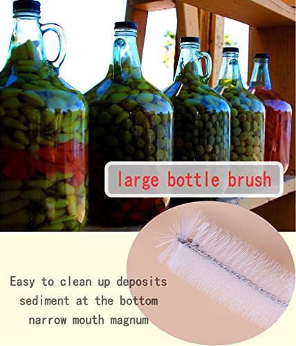 Henryda Carboy Brush, Cleaning 2 Piece 30 Inch Nylon Brushes, And Stainless Steel Extended Handle Water Bottle Brushes For 3 5 6 6.5 Gallon Glass Jugs Fermenters L-Bend Wire Dhuayt47665 #TOP5