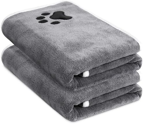 Laamsamling Hundehandtuch Extra Saugfähig, 2 STK Schnelltrocknend Dog Towel | 140x70 cm Mikrofaser Hundehandtücher, Weich & Langlebig mit Aufhängeband – ideal für Kleine, Mittelgro