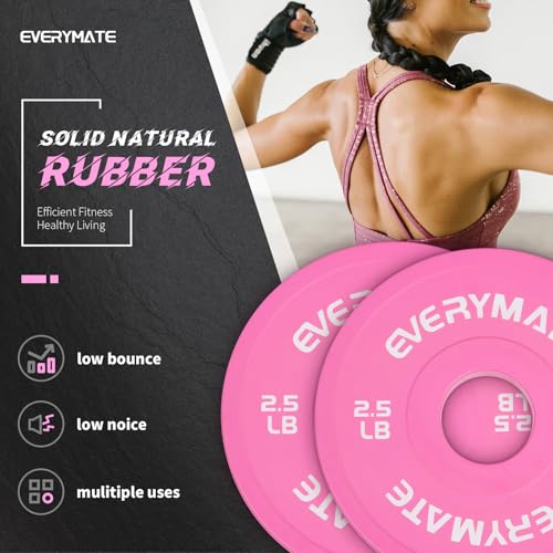 Image of EVERYMATE Change Weight Plates 1.25LB 2.5LB 5LB Set Fractional Olympic Bumper Plates for Cross Training Steel Insert Strength Training