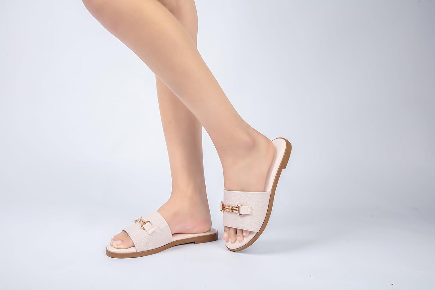 TETSUO Flat Sandals for Women 2026 Slide Sandals Summer Fashion Women Dressy Slip on Shoes for Party Wedding Vacation Beach Walking Square Open Toe Shoes - Image 2