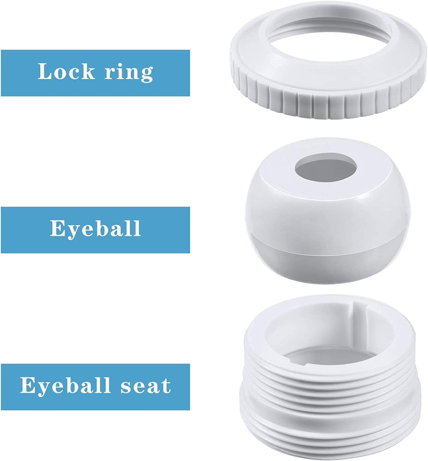 ATIE Pool Spa 1/2" Inch Opening Hydrostream Return Jet Fitting with 1-1/2" Inch MIP Thread Replace Hayward SP1419C (2 Pack)