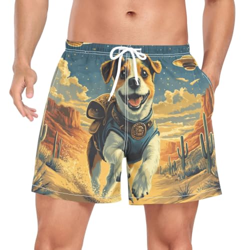 Pantalones cortos de baño que evitan la humedad con estampado original de perros y barcos