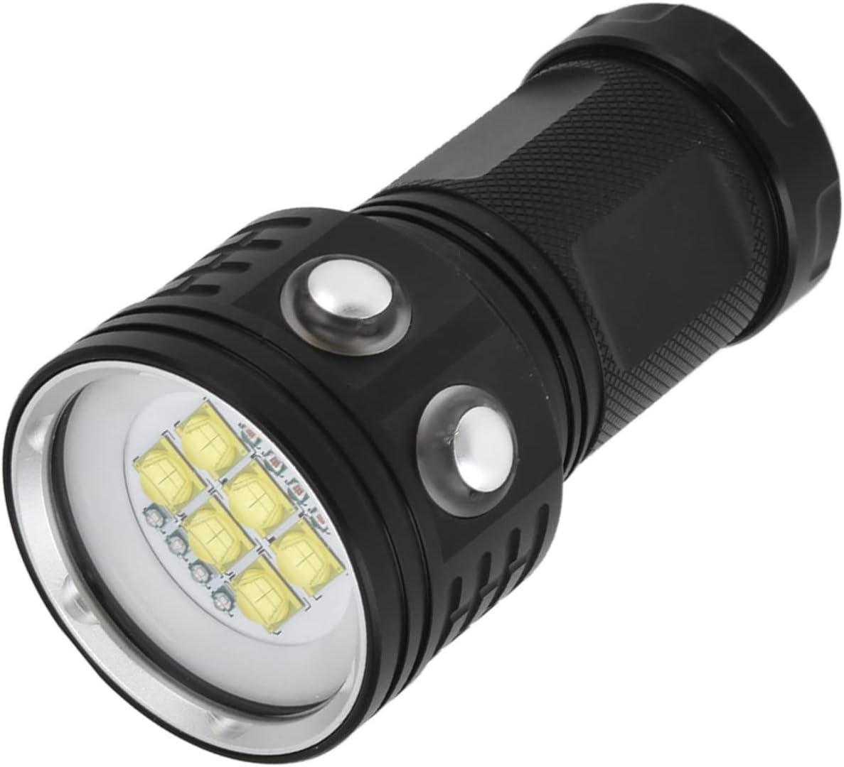 Diving Flashlight 14LED Aluminum Alloy IPX8 Waterproof 328ft Underwater Photography Light - High CRI Fill Light, 3 Color 7 Modes, Camera Mount for Professional Divers