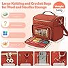 Aeelike Häkeltasche, Stricktaschen und Strick-Organizer, groß, Stricktaschen für Wolle und Nadeln, tragbar, hängende Garn-Aufbewahrungstasche zum Häkeln für Damen, Rostrot #1