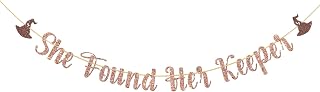 She Found Her Keeper Banner, Wizard Bridal Shower Decoration Wizard Wedding Engagement Bachelorette Party Supplies,Rose Gold Glitter