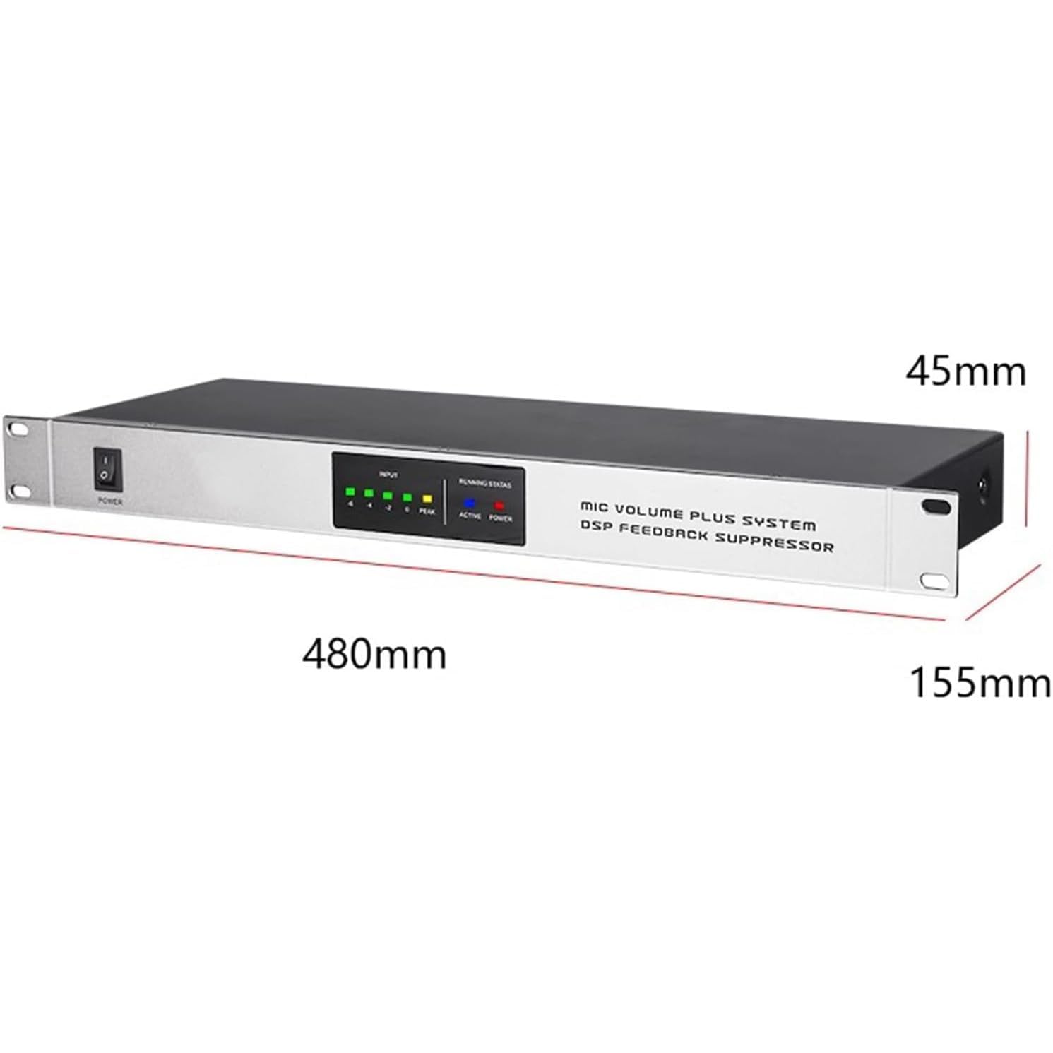 Cambio de frecuencia antiaullidos, supresor de retroalimentación profesional con control de intensidad de 9 niveles para rendimiento, estudios de grabación, barras