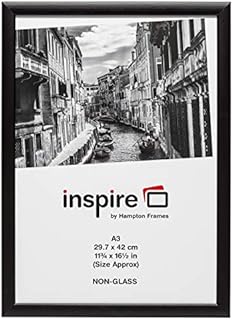 Hampton Frames BLACKWOOD Pine Poster Certificate Photo Frame Acrylic (Non Glass) Black A3 (30 x 42 cm)