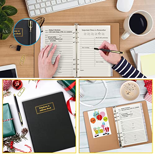 Refillable Address Book With Alphabetical Tabs Large Print Telephone Birthday Email Pu Leather Hardcover Durable For Women Men Seniors Home Office, A5, With Pen And Pen Holder #TOP2