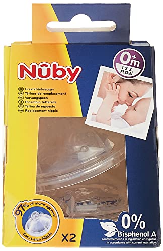 Nûby Tétines pour biberon - 1 Paquet de 2 Unités - 0+ Mois