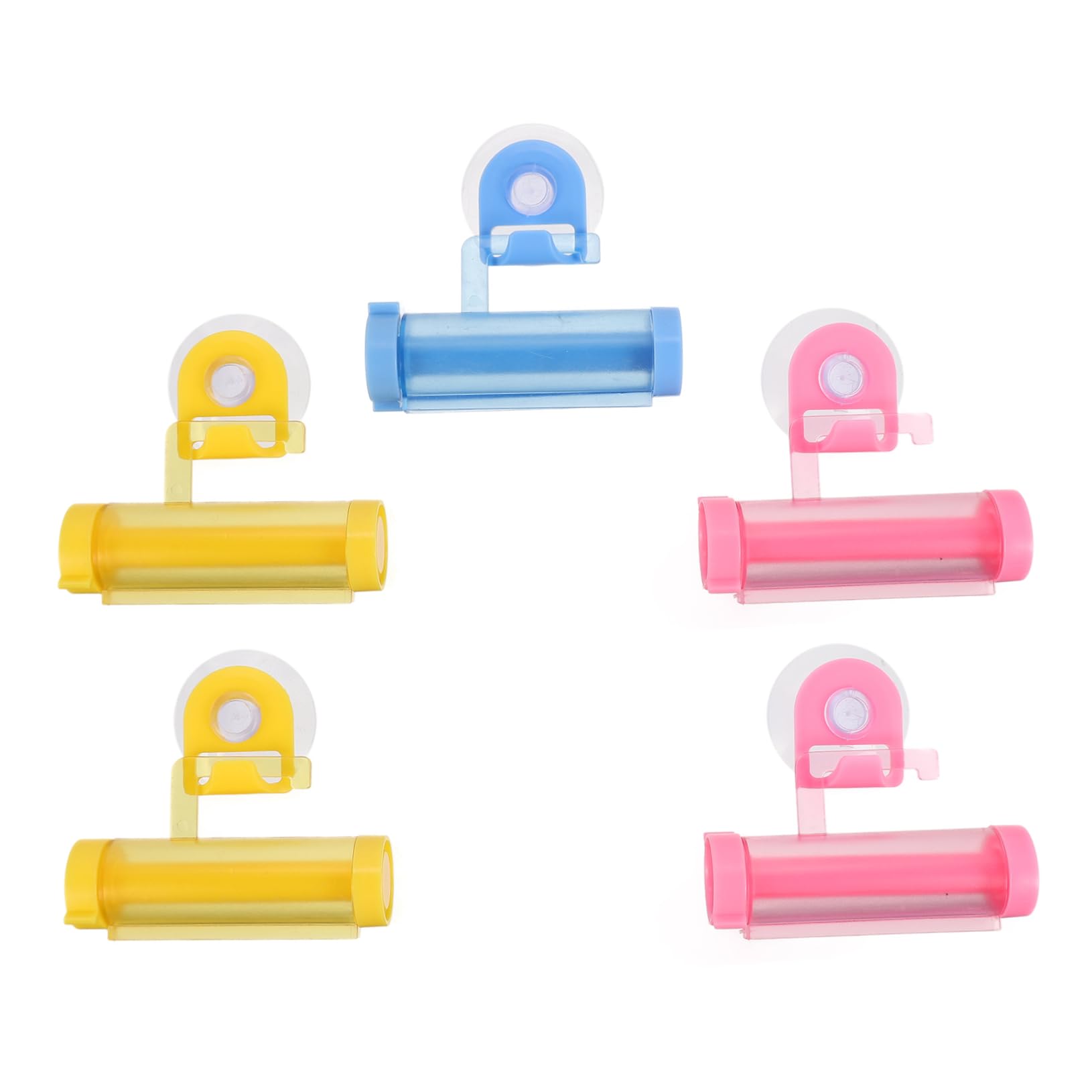 FOMIYES Manual Toothpaste Squeezers Suction Cups 5pcs Rolling Extruders Wall Mountable for Convenience Random