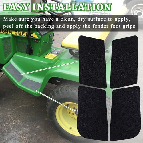 gtpartes Tractor Fender Foot Grips Replacement 80 Grit Compatible with John Deere 316 318 322 330 332 Farm and Ranch Machinery Tractor Foot Grip Accessories Black 4 PCS
