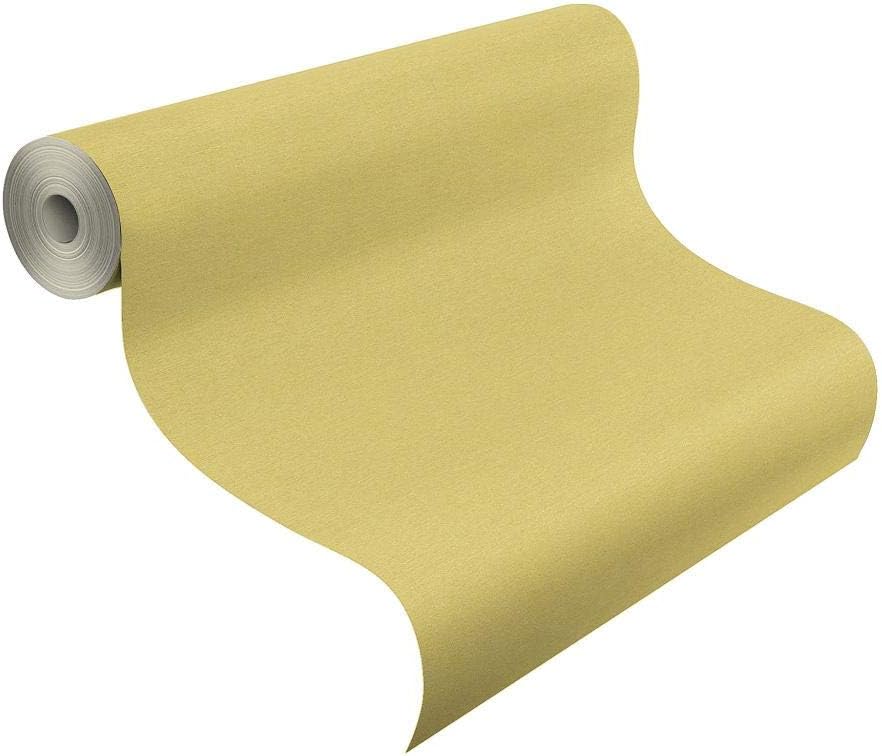 Rasch Wallpaper 449839 Florentine II Collection Non-Woven Wallpaper with Textile Structure in Yellow 10/05 x 0.53 cm (LxW)