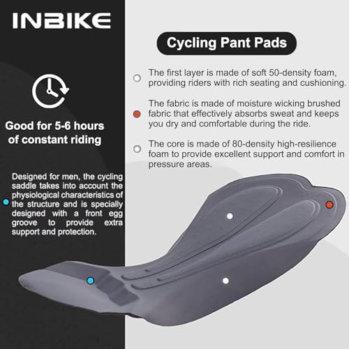 INBIKE Calças de ciclismo masculinas acolchoadas 3D leggings de bicicleta MTB de secagem rápida ao a