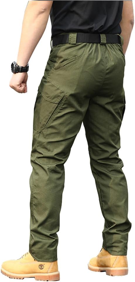 THWEI Mens Tactical Cargo Pants Water Resistant Hiking Pants with No Belt Army Green XL - Image 5