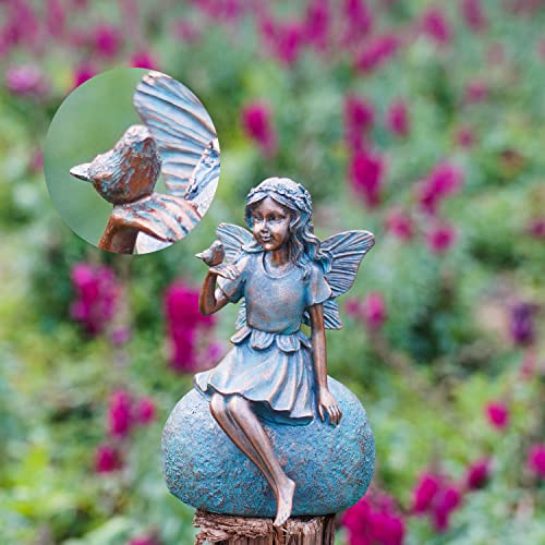 Lc Lcdecohome Fairy Garden Sculptures Statues Yard Art - Fairy Decor Garden Statues Outdoor Fairies Bird Rested On Fairy's Hand Garden Fairy Decor Outside Lawn Yard Decoration 4 * 3.5 * 6.25 Inch #TOP3