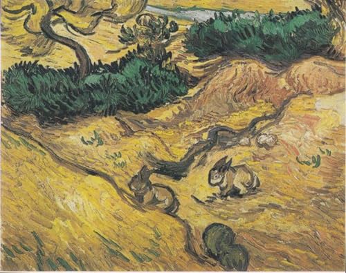 Cuadro Due conigli in un prato de Van Gogh, lienzo artístico de alta calidad de 60x90cm
