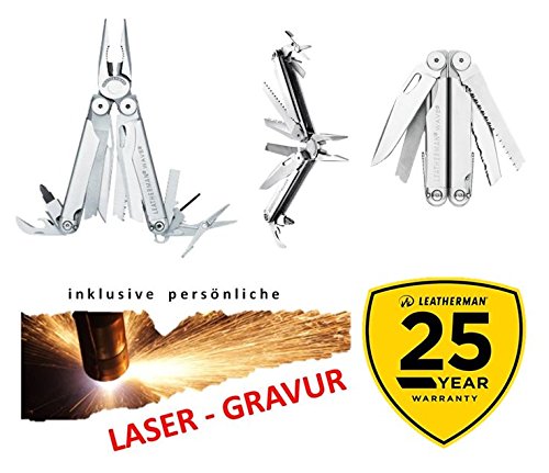 Preisvergleich Produktbild Leatherman Wave silber mit Holster und Gravur