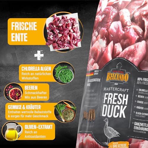 BELCANDO MASTERCRAFT Hundefutter trocken Fresh Duck, 500g, Trockenfutter für Hunde mit Ente, 80% Frischfleisch, getreidefrei… – Ansicht 4