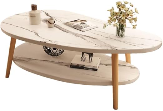 Low Table, Wooden, Double Storage, Waterproof, Nordic, Stylish, Easy to Assemble, Easy to Clean, Living Alone, Space Saving, Multi-functional, For Living Room/Bedroom/Living Room/Household White Marble Pattern, 31.5 x 15.7 x 15.7 inches 80 x 40 cm