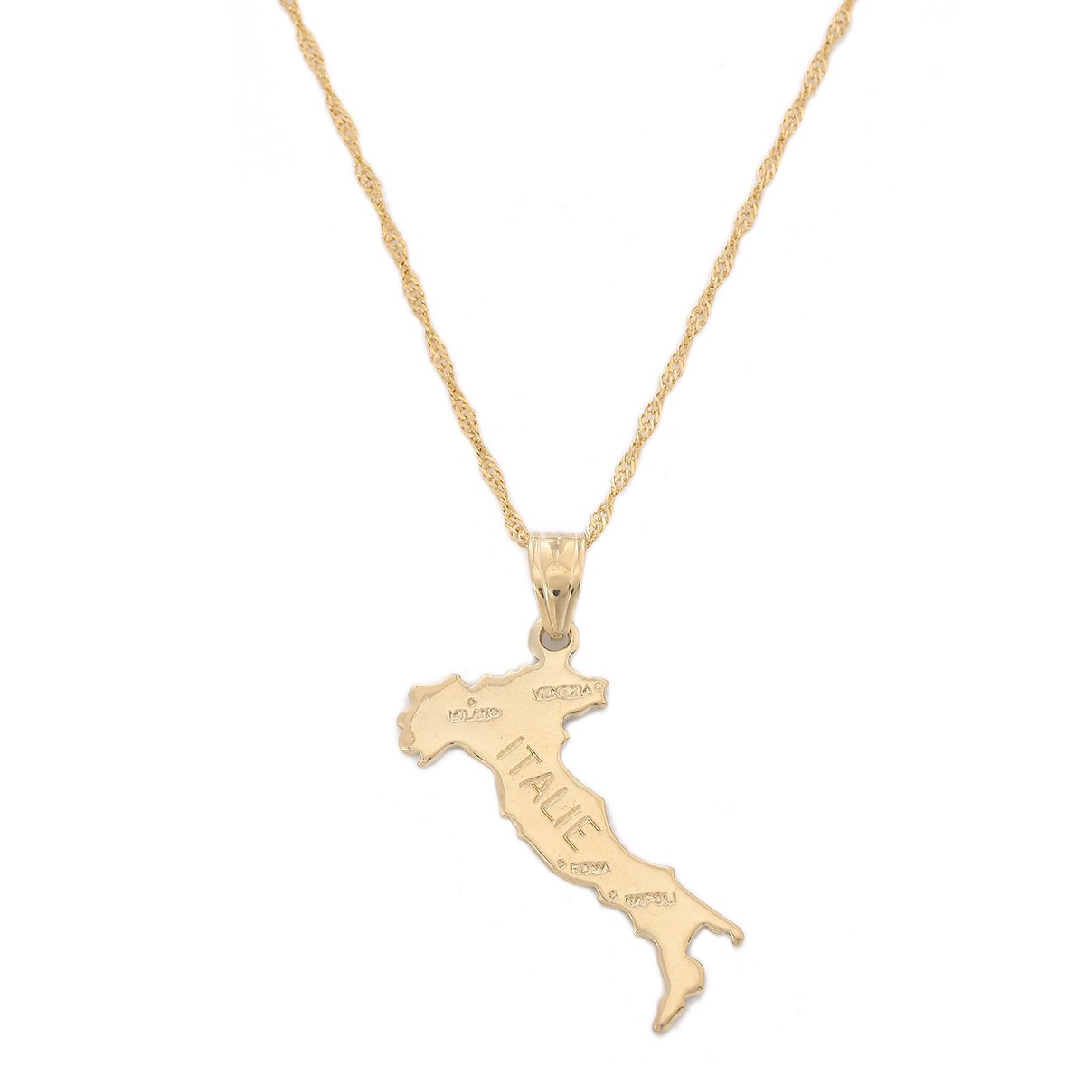 Amazon.com: 18K Gold Plated Map of Italy Necklace Pendant