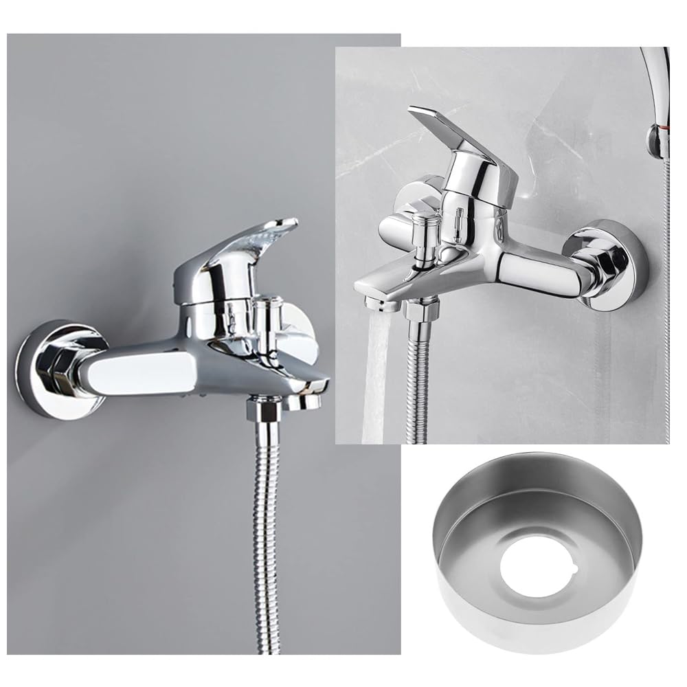 4 Piezas de Cubierta Decorativa para Grifo de Ducha, Cubierta para Tubo de radiador de Acero Inoxidable para baño doméstico, 25 mm