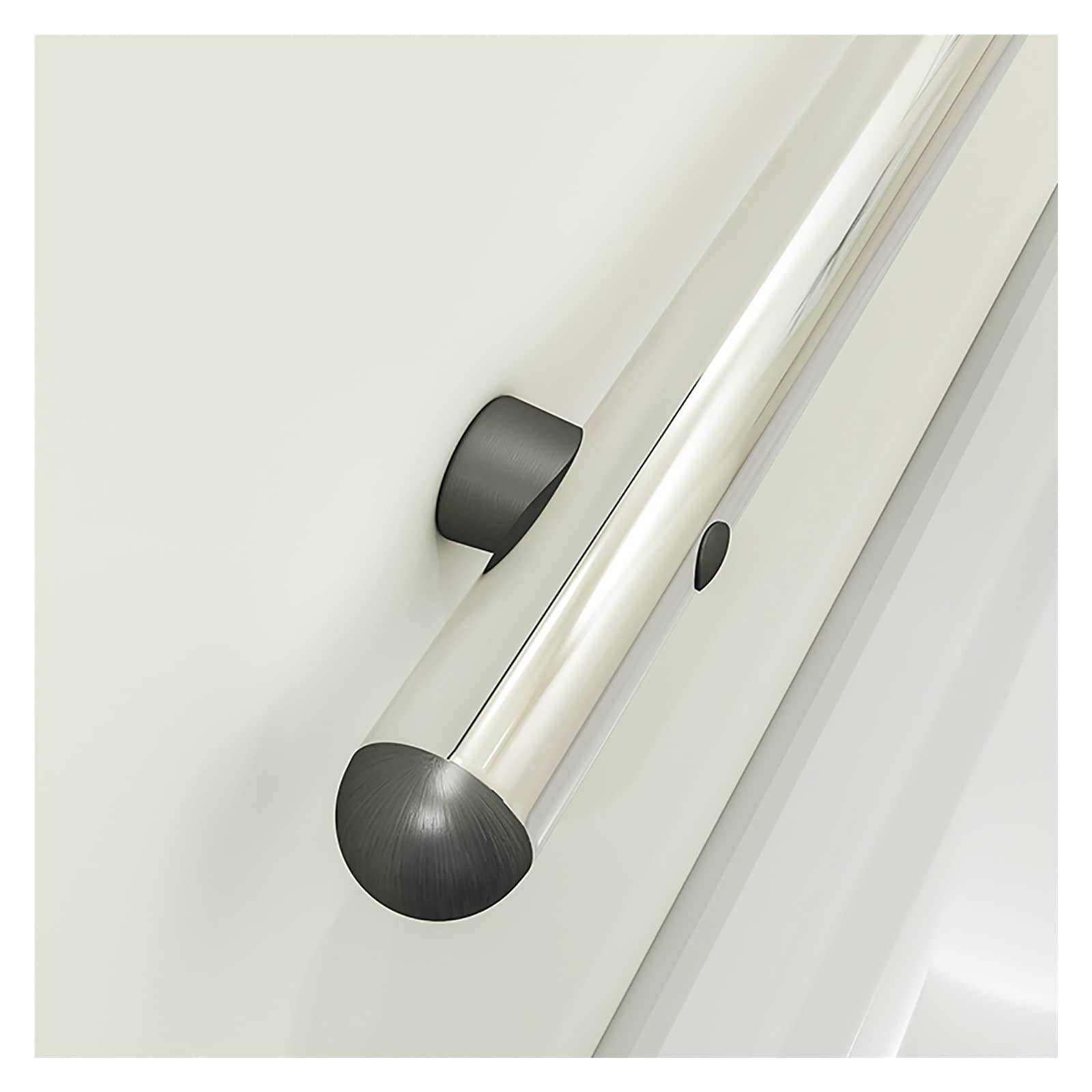 Rampe d'escalier intérieure en inox et bois 1,6m