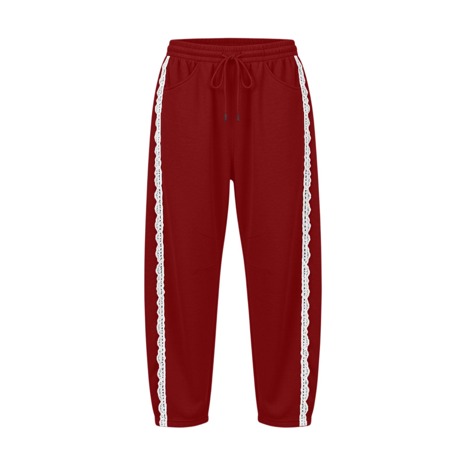 KHIRVWL Pantaloni da Jogging Donna Pantaloni Tuta a Vita Alta in Cotone Comodi Pantalone a Gamba Larga Larghi e Leggeri Pantalone Sportivi con Tasche Taglie Forti Pants Baggy per Yoga e Fitness