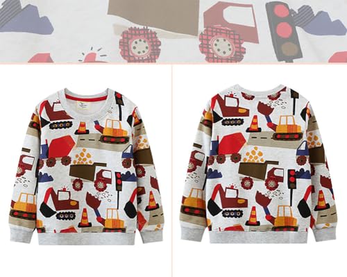 Boys Sweatshirts Casual Sweatshirts Cotton Sweatshirts Long Sleeve T-shirts Crew Neck Cartoon Tops for Boys-154