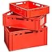 Produktbild Set Fleischkiste E1 E2 E3 Fleischkisten Rot Kisten Eurobox Lebensmittelecht Metzgerkiste Box Aufbewahrungsbox Kunststoff Wanne Plastik Stapelbar Kingpower