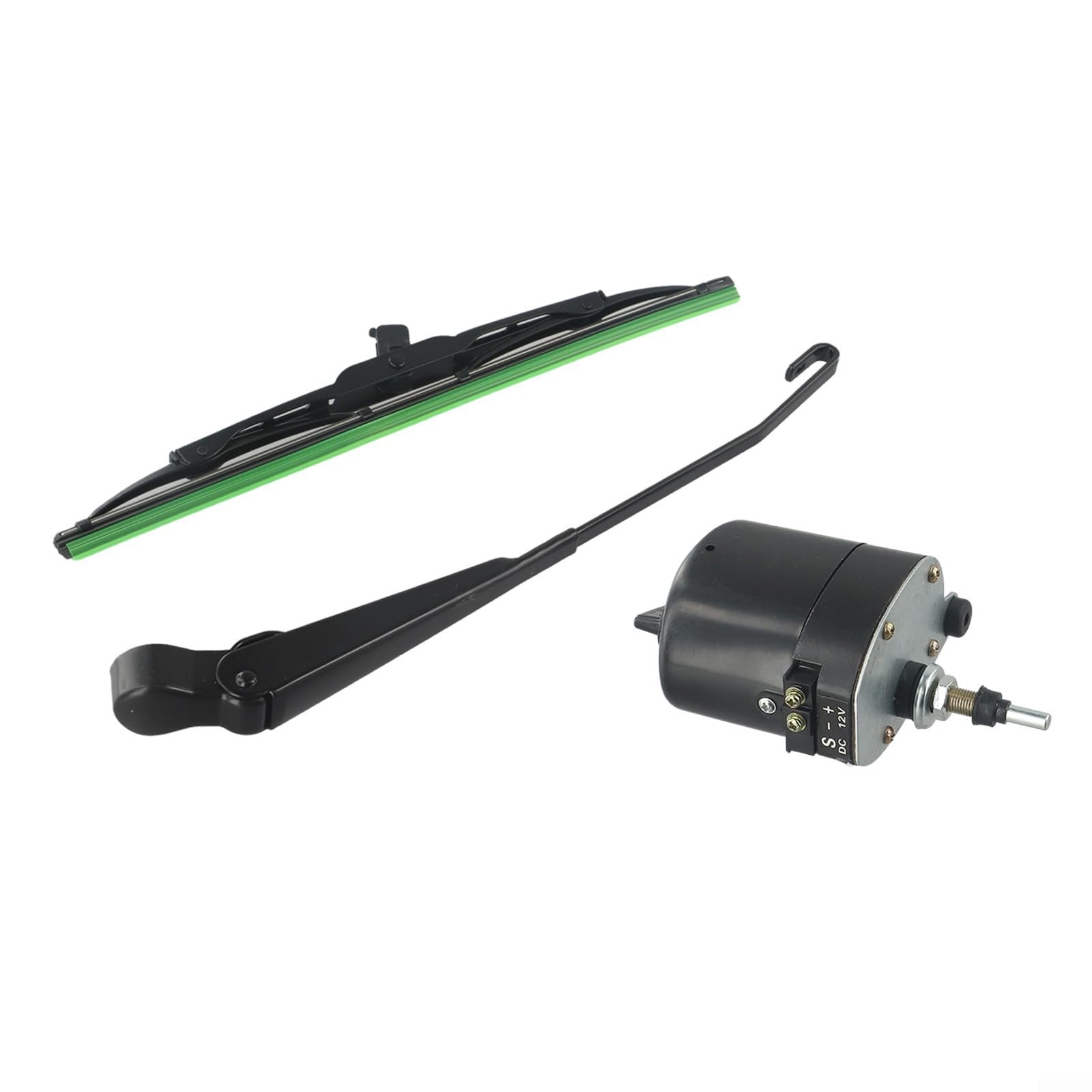 Moteur d'essuie-glace électrique 12 V avec plage d'essuyage de 105 ° et lame de 400 mm, pour boîtier en métal durable, contrôle du commutateur, compatible avec les cabines de tracteur