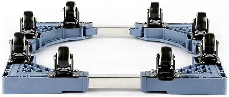Adjustable Mobile Base Multifunctional Movable Base with 8 Locking Rubber Swivel eels Roller Dolly for Dryer, Washing Machine and Refrigerator,