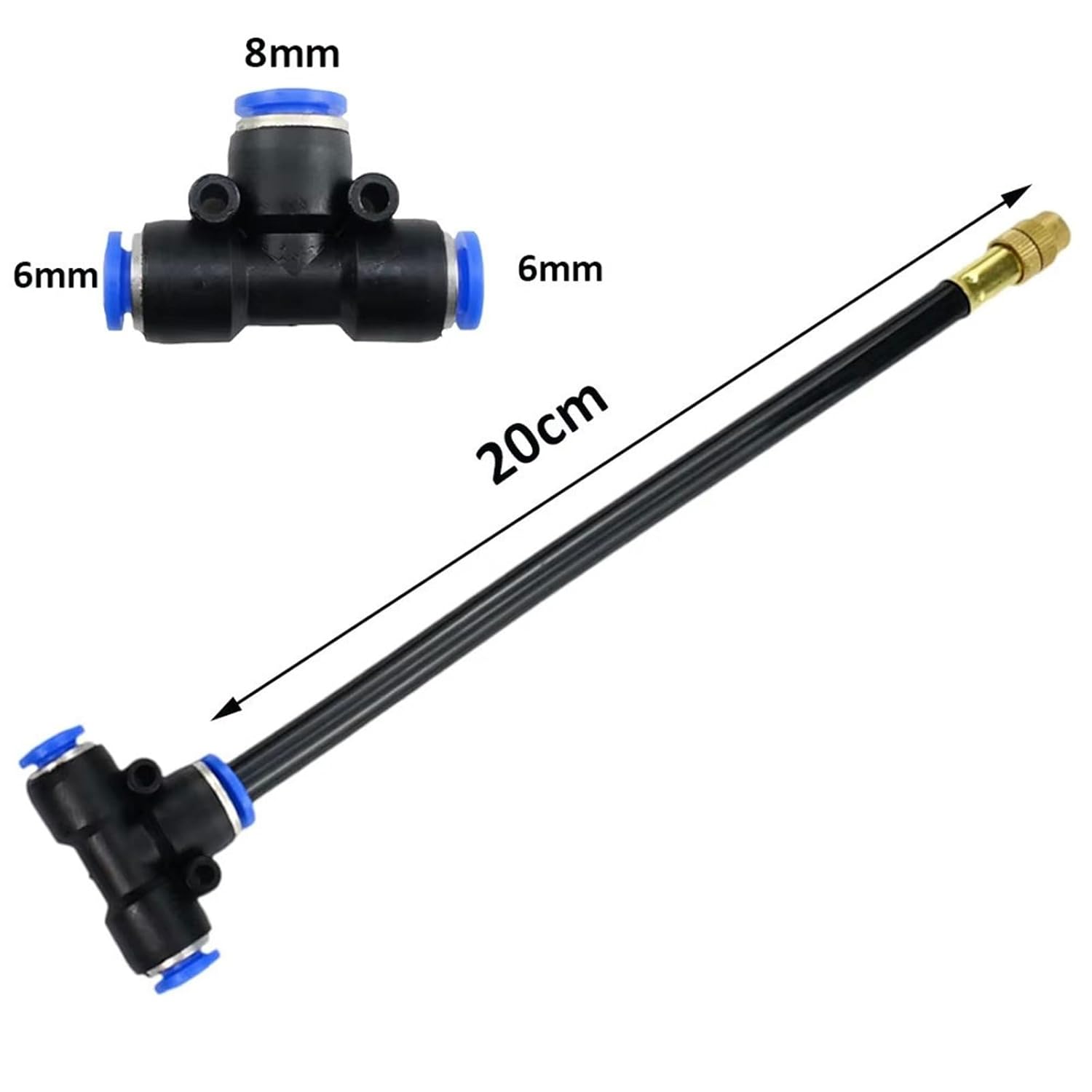 Misting Cooling System with Adjustable Flexible Nozzle, DIY Plant Watering Devices, Water Mist Hose, Garden Irrigation System Kit for Outside Patio Garden Greenhouse Umbrella ﻿(18M(59ft))