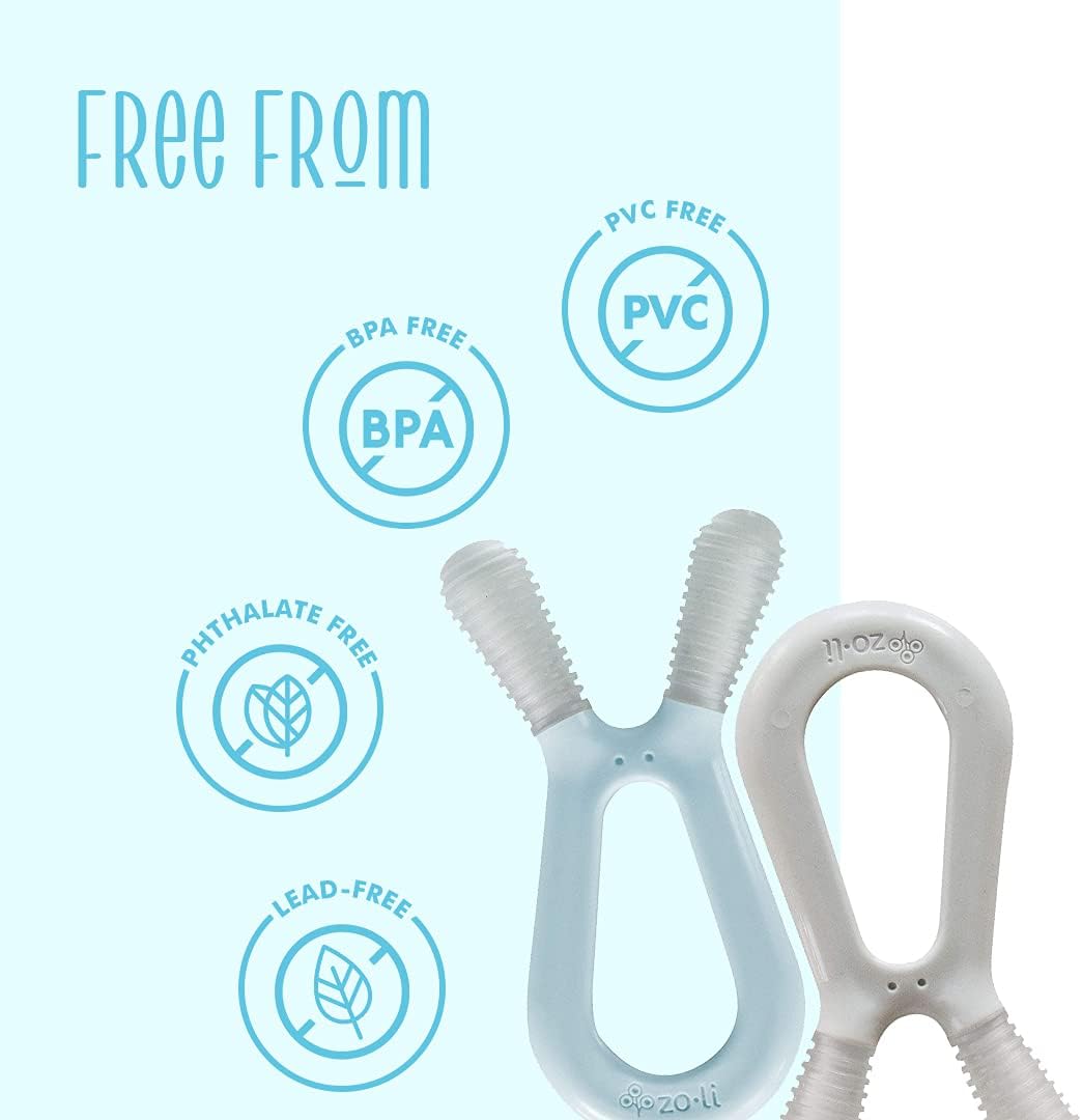 ZoLi Bunny Dual Nub Teethers, Mist 