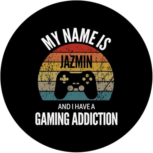 Miniatura 3 de My Name Is Jazmin And I Have A Gaming Addiction PopSockets Swappable PopGrip