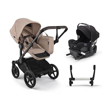 Bugaboo Donkey 6 Single-to-Double Stroller Travel System Bundle - Turtle Air Shield by Nuna Car Seat - Desert Taupe Melange